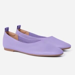 Everlane Day Glove Italian Leather Ballet Flats in Lavender Purple
